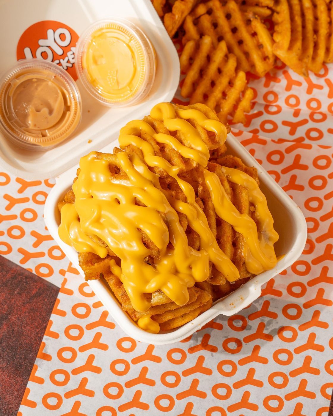 Waffle Fries Large with cheese
