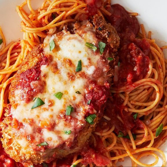 Chicken Parm Spaghetti Dish