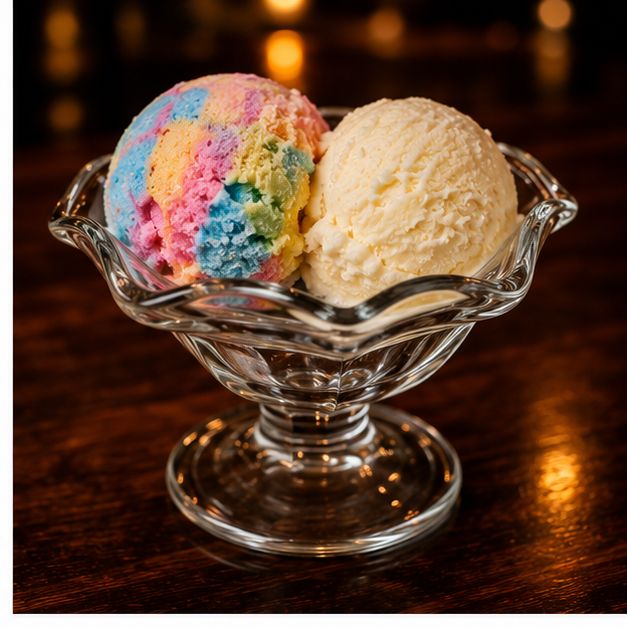 Rainbow 2 Scoop Vanilla Ice Cream