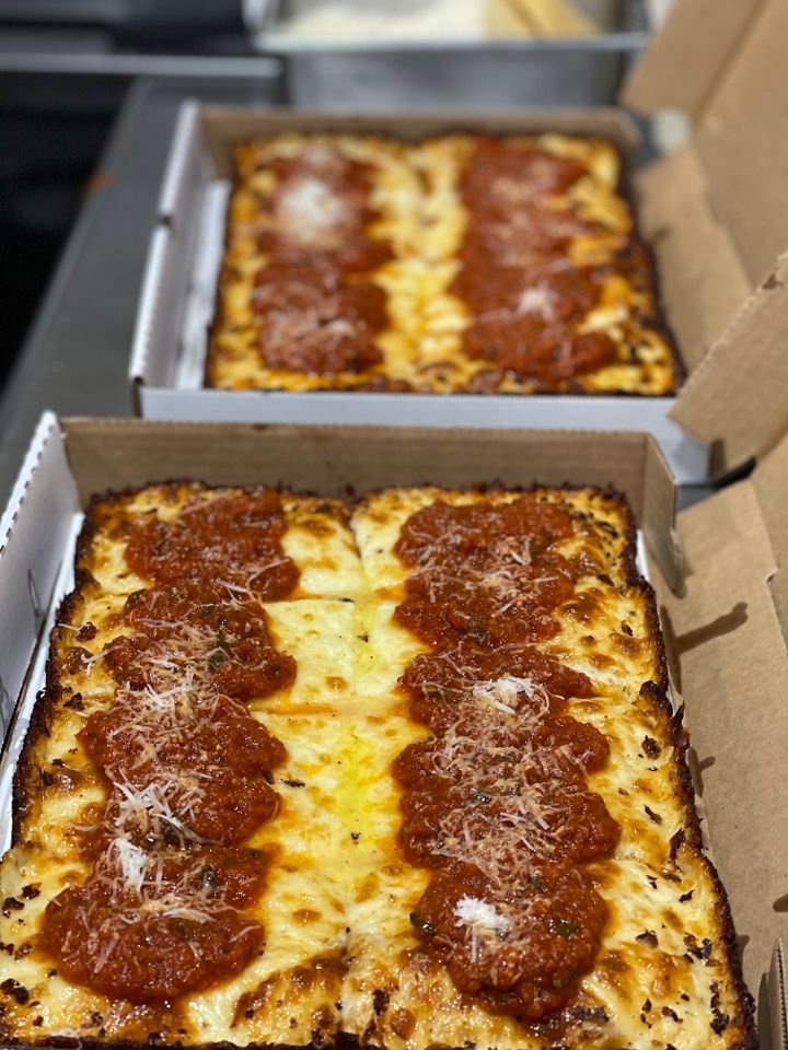 2 Large Detroit Style Pizzas