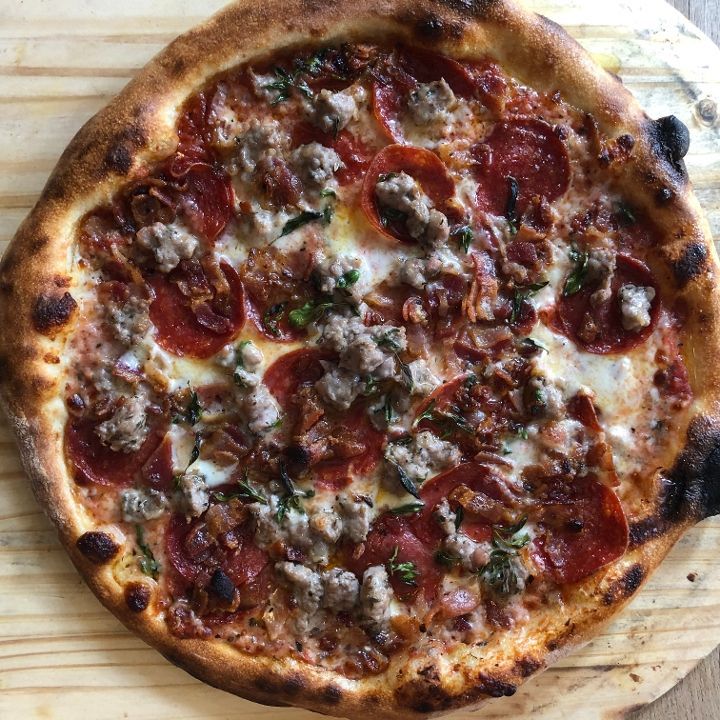 Three Meat Pizza
