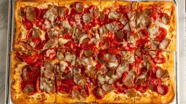 Sausage & Pepperoni Grandma Pie