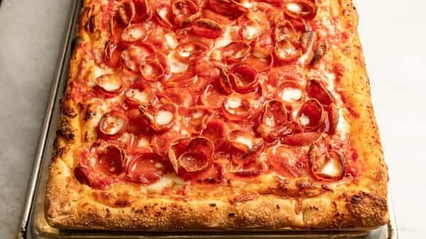 Stuffed Crust Sicilian Pepperoni Pie
