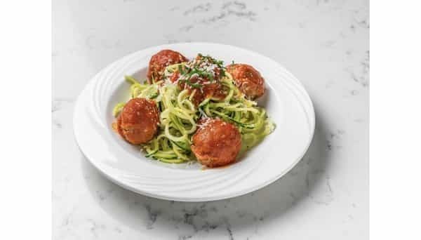 Zucchini Noodles & Eggplant Meatballs