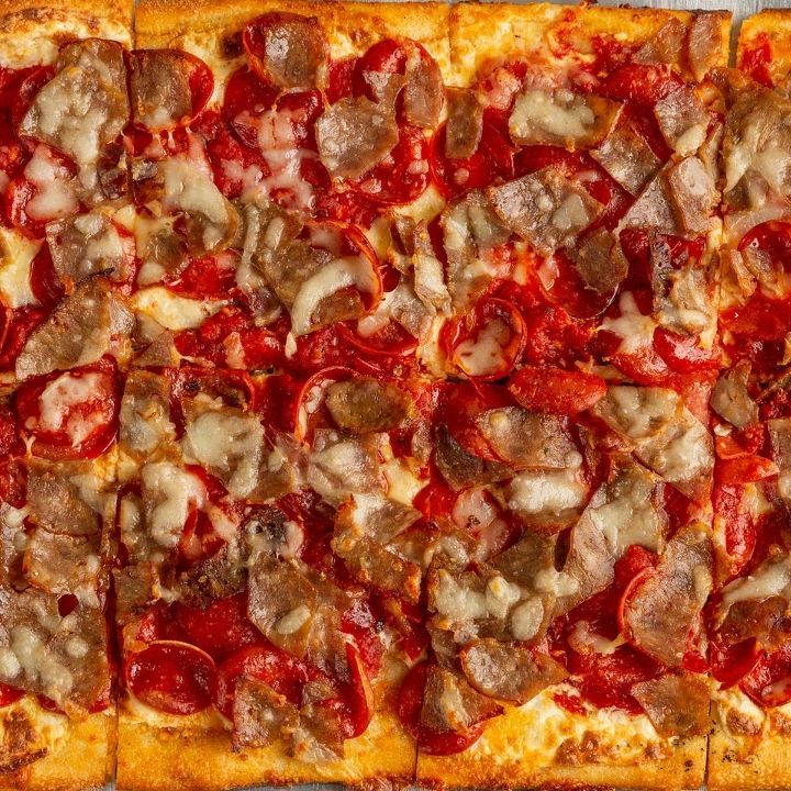 Sausage & Pepperoni Grandma Pie