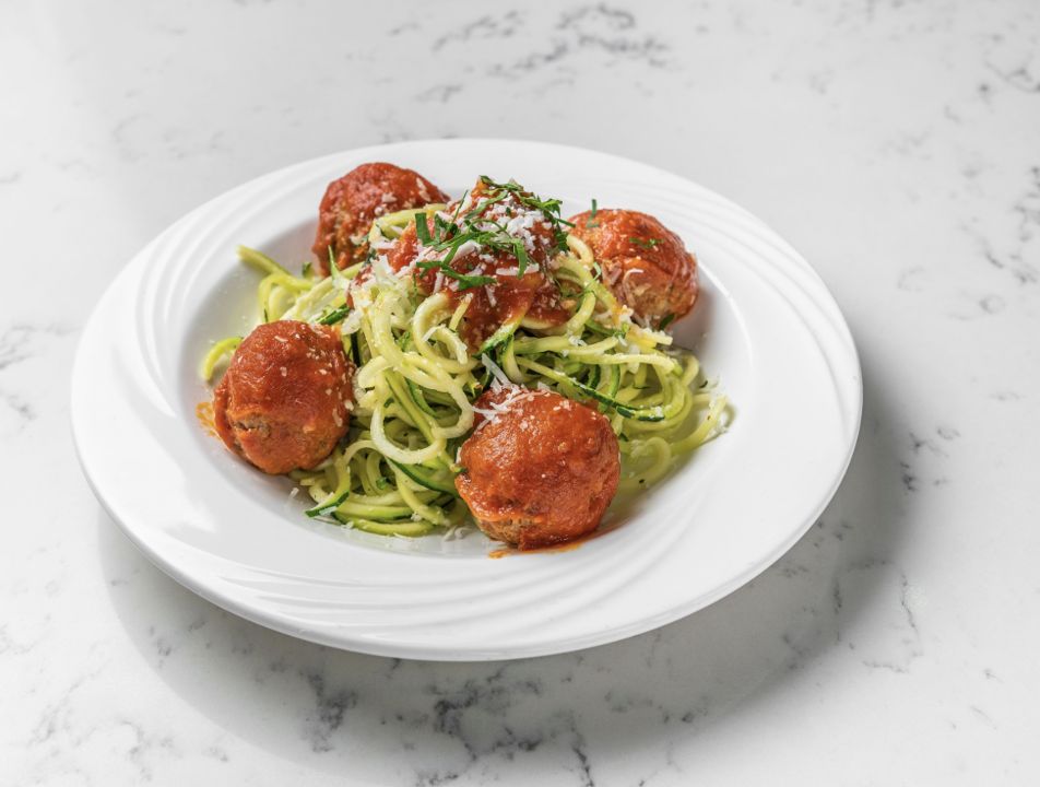 Zucchini Noodles & Eggplant Meatballs