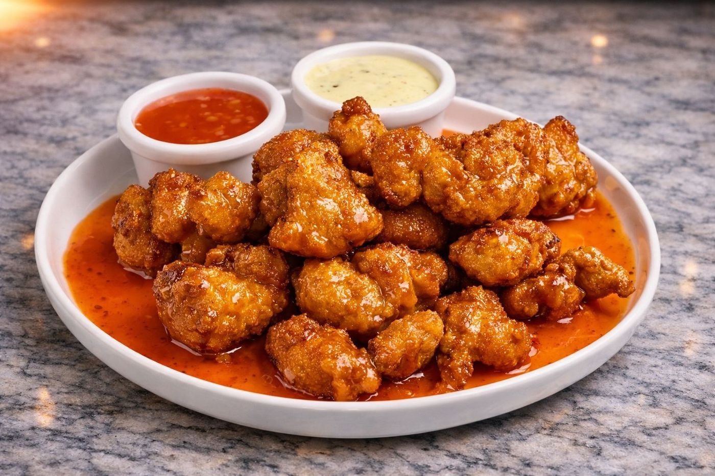 Buffalo Popcorn Cauliflower